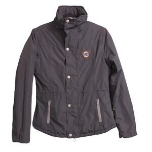 Horseware Womens Jacket Coat Black Gray-Green Zip Pockets Lined Mock Neck M 8